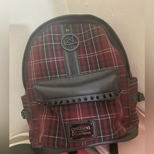 SOLD Killstar backpack SPEAK OF THE DEVIL BACKPACK [BLOOD TARTAN]